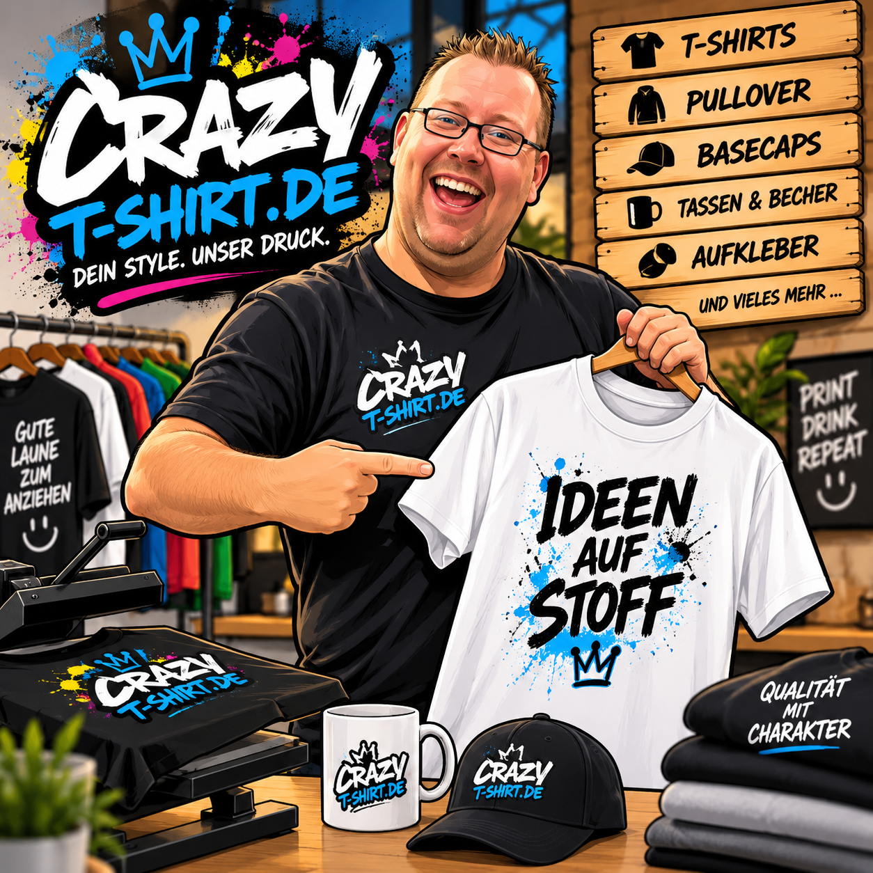 Crazy T-Shirt präsentiert individuell bedruckte Textilien und Werbemittel